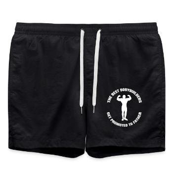 Bodybuilder Fitness Strength Training Père Athlète - Short de bain - noir - Devant - AI Model Male 185 light (185cm)