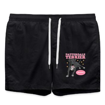 Patterdale Terrier Grand-mère | Cadeau de propriétaire de chien - Short de bain - noir - Devant - AI Model Male 185 light (185cm)