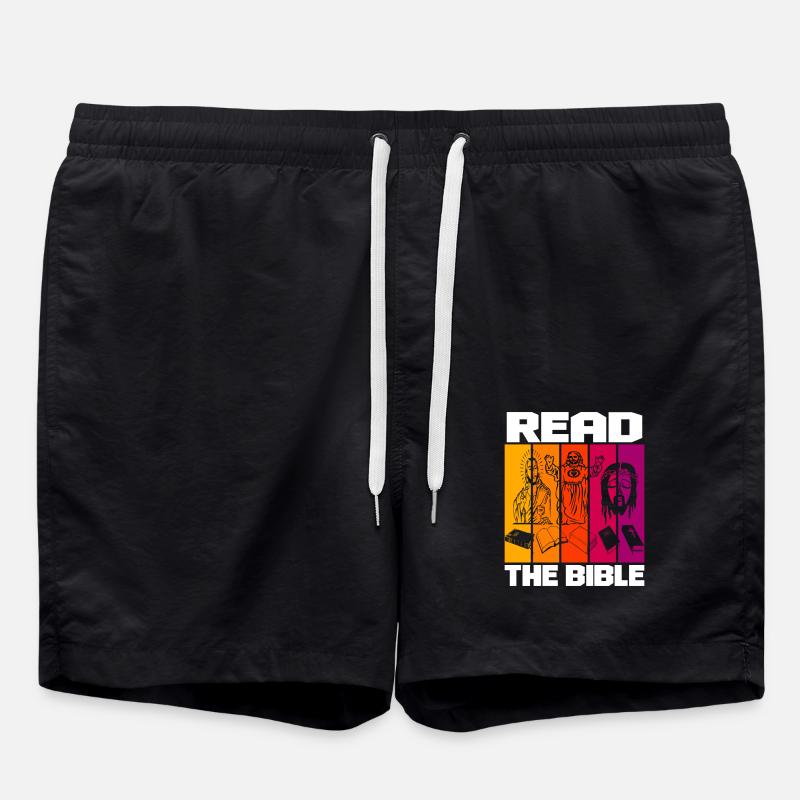 Read The Bible - Swim Trunks - black