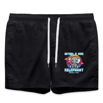 Nothing is more Relephant than me - Badeshorts - Schwarz - Vorne - AI Model Male 185 light (185cm)