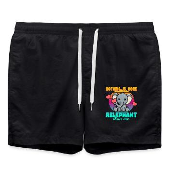 Nothing is more Relephant than me - Badeshorts - Schwarz - Vorne - AI Model Male 185 light (185cm)