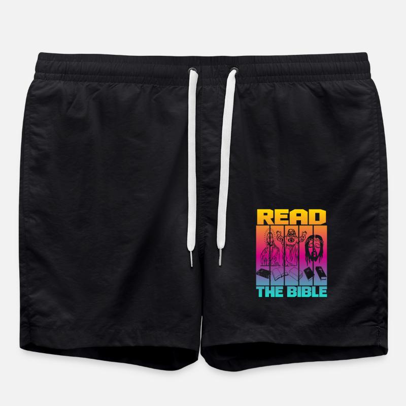 Read The Bible - Swim Trunks - black