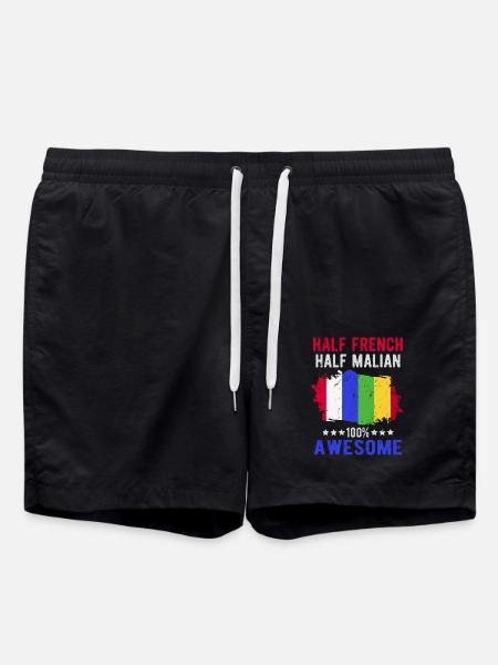 Half French Half Malian - Swim Trunks - black