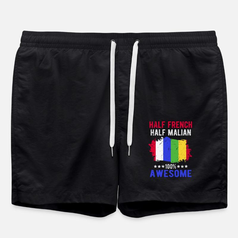 Half French Half Malian - Swim Trunks - black