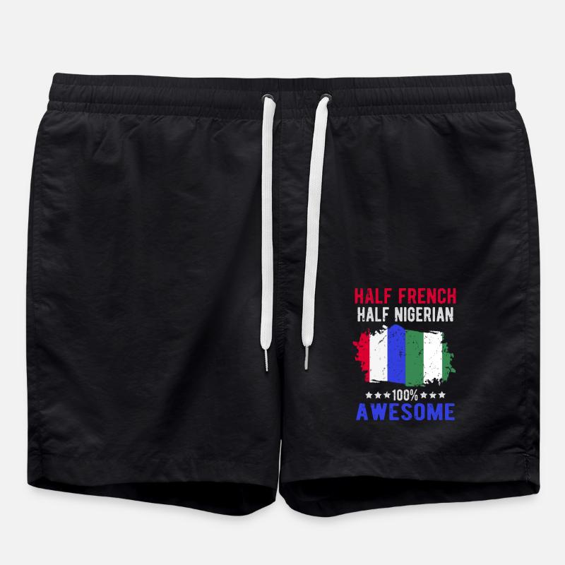 Half French Half Nigerian - Swim Trunks - black