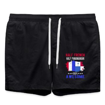 Moitié Français moitié Panamese - Short de bain - noir - Devant - AI Model Male 185 light (185cm)
