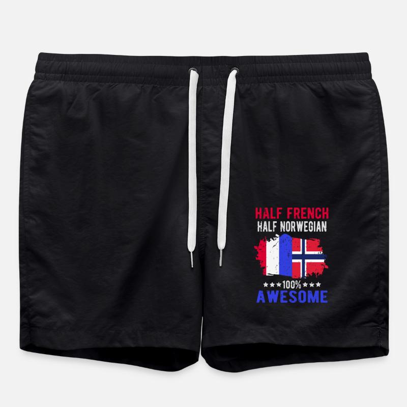 Half French Half Norwegian - Swim Trunks - black