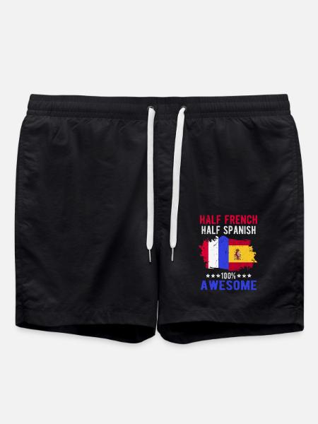 Half French Half Spanish - Swim Trunks - black