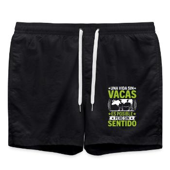 Cadeau De Vache Drôle - Short de bain - noir - Devant - AI Model Male 185 light (185cm)
