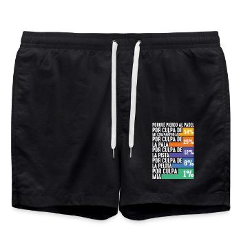Padel Fun Player Pourquoi Je Perds Au Padel - Short de bain - noir - Devant - AI Model Male 185 light (185cm)