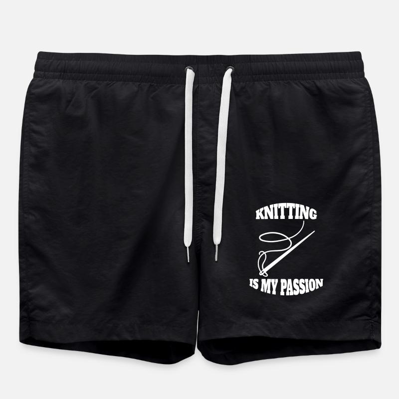 Knitting Seamstress Sewing Gift Crochet - Swim Trunks - black