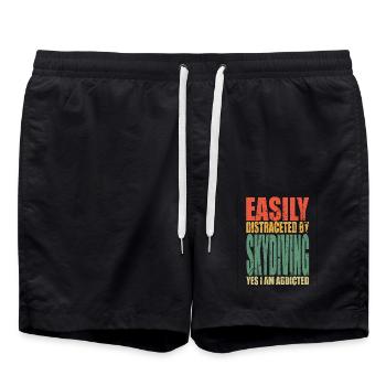 Parachutisme en disant drôle - Short de bain - noir - Devant - AI Model Male 185 light (185cm)