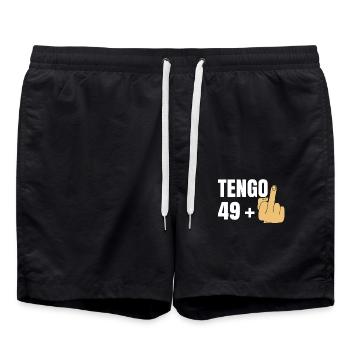 Ich bin 50 Jahre alt - Badeshorts - Schwarz - Vorne - AI Model Male 185 light (185cm)