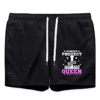 Protégez toujours votre reine des échecs - Short de bain - noir - Devant - AI Model Male 185 light (185cm)
