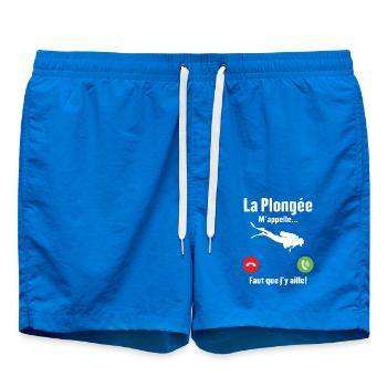 La plongée m'appelle cadeau humour plongeur - Short de bain - cobalt blue - Devant