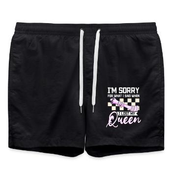 Désolé pour ce que j'ai dit quand j'ai perdu ma reine aux échecs - Short de bain - noir - Devant - AI Model Male 185 light (185cm)