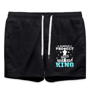 Always protect your kind chess - Badeshorts - Schwarz - Vorne - AI Model Male 185 light (185cm)