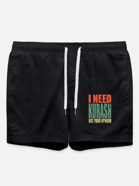 Kurash saying funny - Swim Trunks - black