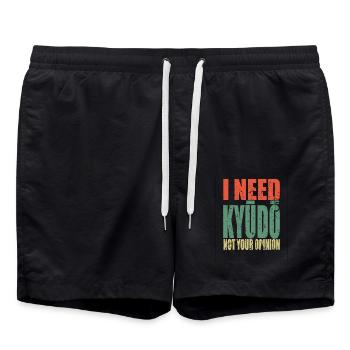 Kyūdō saying funny - Swim Trunks - black - Front - AI Model Male 185 light (185cm)