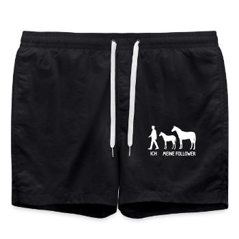 Ich Meine Follower Pferde Züchter Landwirt Reiter - Badeshorts - Schwarz - Vorne - AI Model Male 185 light (185cm)