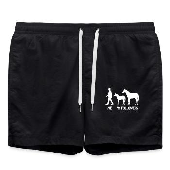 Ich Meine Follower Pferde Züchter Landwirt Reiter - Badeshorts - Schwarz - Vorne - AI Model Male 185 light (185cm)