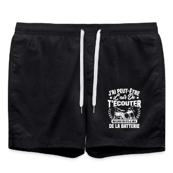 Dans Ma Tête Je Joue De La Batterie Batteur Cadeau - Short de bain - noir - Devant - AI Model Male 185 light (185cm)