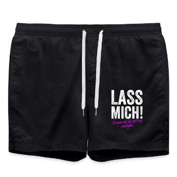 Lass Mich Ich Muss Mich Da Jetzt Kurz Reinsteigern - Badeshorts - Schwarz - Vorne - AI Model Male 185 light (185cm)