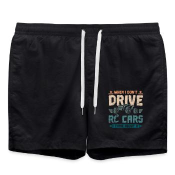 When I dont drive rc cars I think about it - Badeshorts - Schwarz - Vorne - AI Model Male 185 light (185cm)