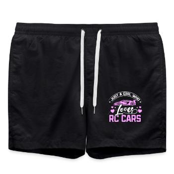 A girl who loves Rc cars - Badeshorts - Schwarz - Vorne - AI Model Male 185 light (185cm)