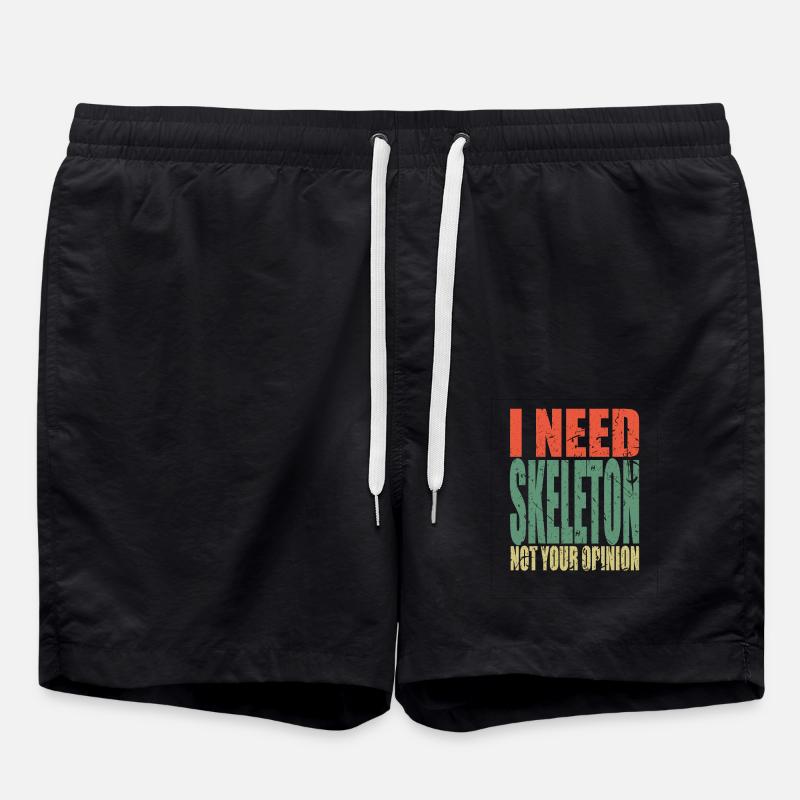 Skeleton saying funny - Swim Trunks - black