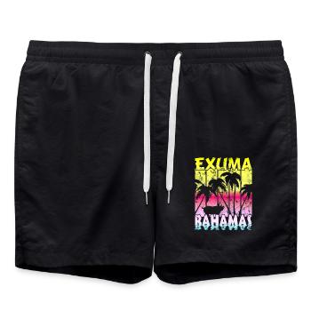 Vintage Exuma Bahamas Schwein - Badeshorts - Schwarz - Vorne - AI Model Male 185 light (185cm)