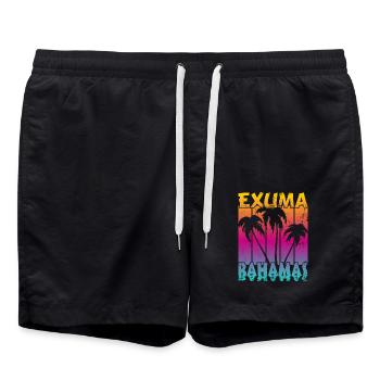 Vintage Exuma Bahamas Sonnenuntergang - Badeshorts - Schwarz - Vorne - AI Model Male 185 light (185cm)