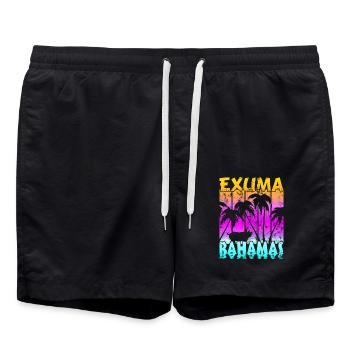 Vintage Exuma Bahamas Schwein - Badeshorts - Schwarz - Vorne - AI Model Male 185 light (185cm)