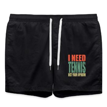 Tennis Spruch lustig - Badeshorts - Schwarz - Vorne - AI Model Male 185 light (185cm)