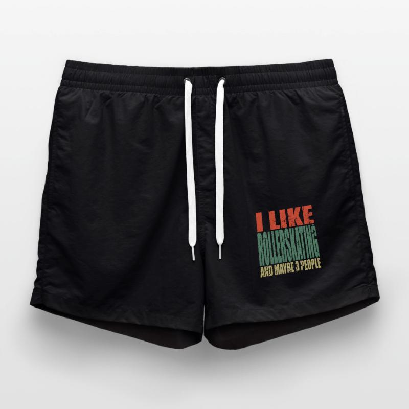 Rollerskating saying funny Swim Trunks