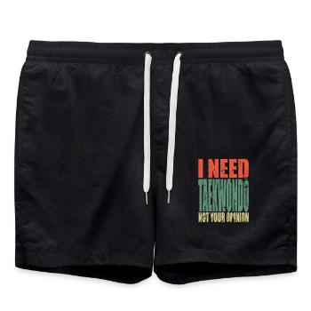 Taekwondo en disant drôle - Short de bain - noir - Devant - AI Model Male 185 light (185cm)