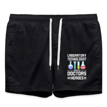 Les médecins technologues de laboratoire ont aussi besoin de héros - Short de bain - noir - Devant - AI Model Male 185 light (185cm)