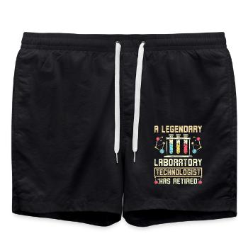 Un technologue de laboratoire légendaire a pris sa retraite - Short de bain - noir - Devant - AI Model Male 185 light (185cm)