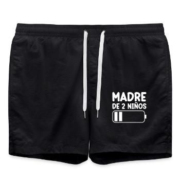 Maman De Deux Enfants - Short de bain - noir - Devant - AI Model Male 185 light (185cm)