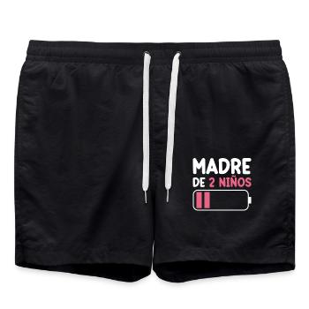 Maman De Deux Enfants - Short de bain - noir - Devant - AI Model Male 185 light (185cm)