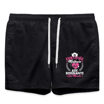 Certifiée meilleure aide-soignante du monde - Short de bain - noir - Devant - AI Model Male 185 light (185cm)