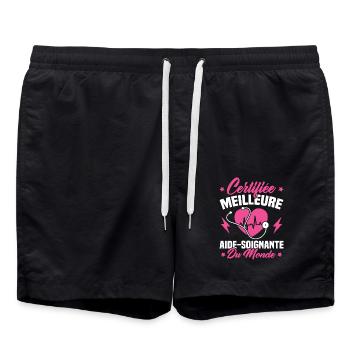Certifiée meilleure aide-soignante du monde - Short de bain - noir - Devant - AI Model Male 185 light (185cm)