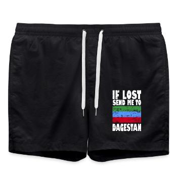 Drapeau du Daghestan - Short de bain - noir - Devant - AI Model Male 185 light (185cm)