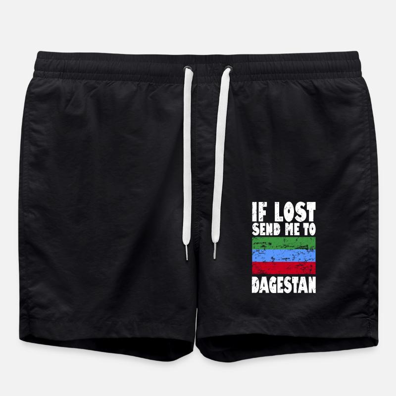 Dagestan Flagge Spruch - Badeshorts - Schwarz