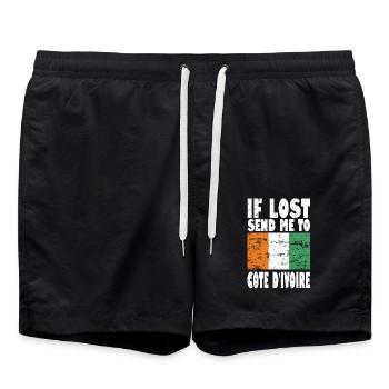 Cote Dívoire Drapeau Disant - Short de bain - noir - Devant - AI Model Male 185 light (185cm)