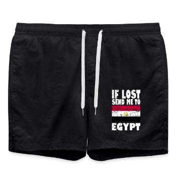 Egypt Flag Saying - Swim Trunks - black - Front - AI Model Male 185 light (185cm)