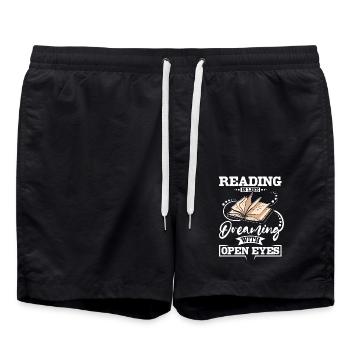 Reading is like dreaming - Swim Trunks - black - Front - AI Model Male 185 light (185cm)