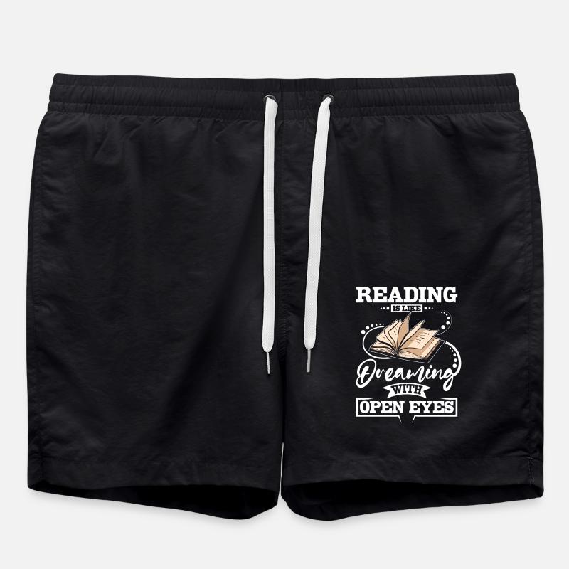 Reading is like dreaming - Swim Trunks - black