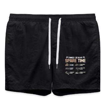 Things I do in my spare tieme reading - Swim Trunks - black - Front - AI Model Male 185 light (185cm)