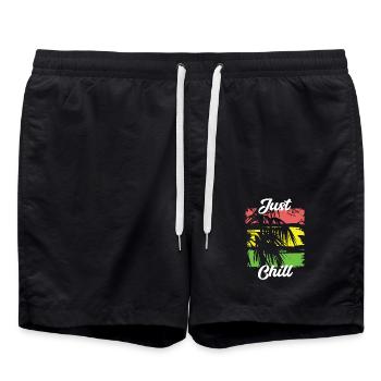 Summer Jamaica Just Chill Relax Design - Swim Trunks - black - Front - AI Model Male 185 light (185cm)
